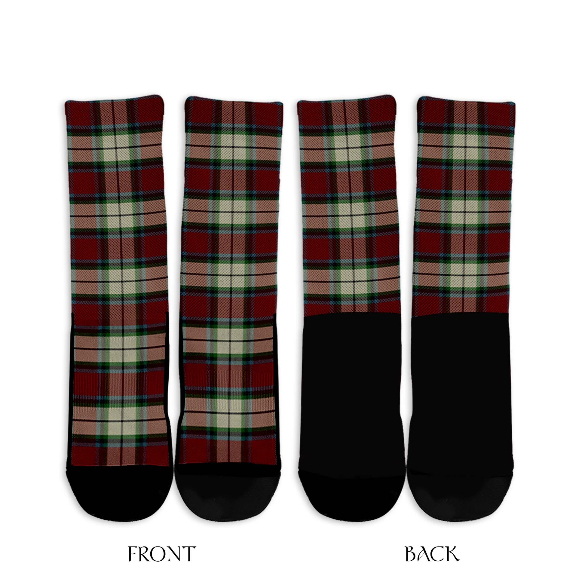 Rose White Dress Tartan Crew Socks - Tartanvibesclothing