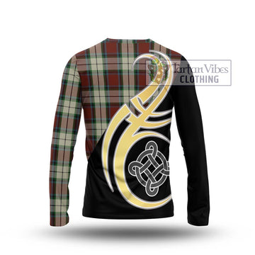 Rose White Dress Tartan Long Sleeve T-Shirt with Family Crest and Celtic Symbol Style