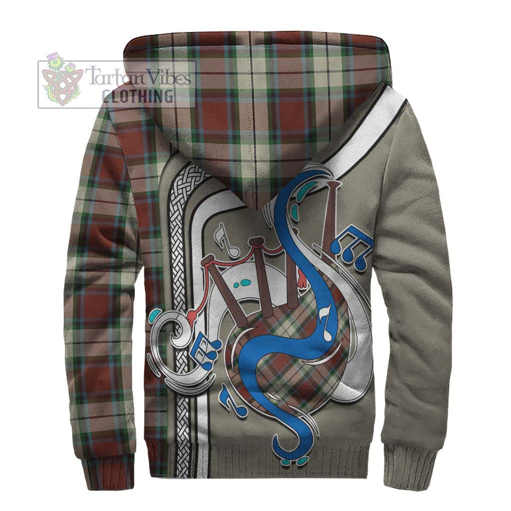 Rose White Dress Tartan Sherpa Hoodie with Epic Bagpipe Style - Tartanvibesclothing Shop