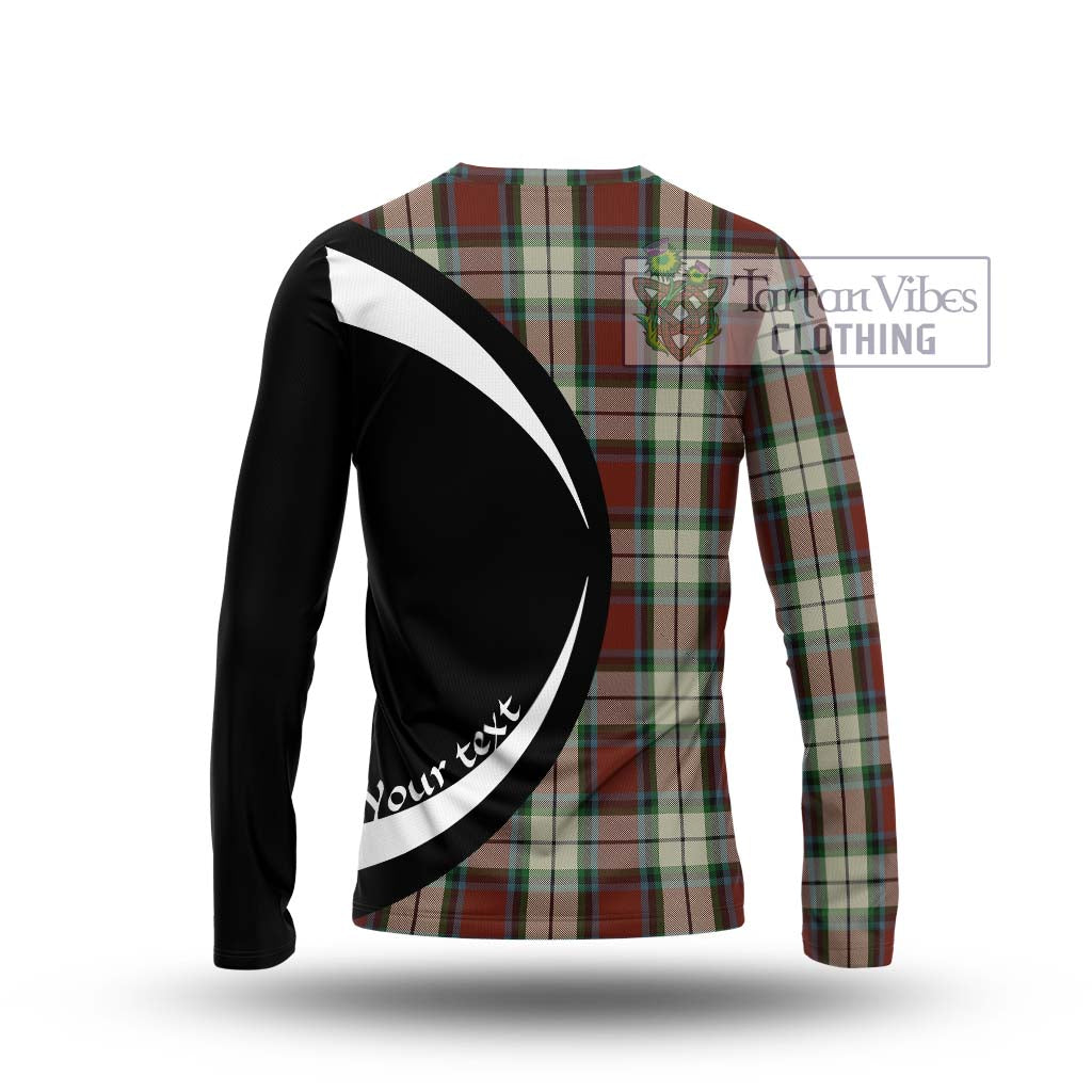 Rose White Dress Tartan Long Sleeve T-Shirt with Family Crest Circle Style - Tartan Vibes Clothing