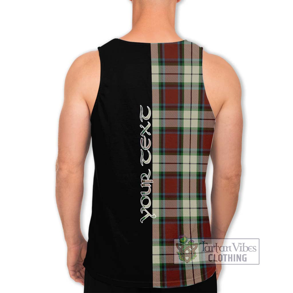 Rose White Dress Tartan Men's Tank Top with Family Crest and Half Of Me Style - Tartanvibesclothing Shop