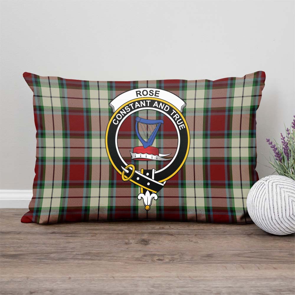 Rose White Dress Tartan Pillow Cover with Family Crest Rectangle Pillow Cover - Tartanvibesclothing