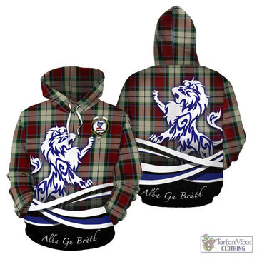 Rose White Dress Tartan Hoodie with Alba Gu Brath Regal Lion Emblem