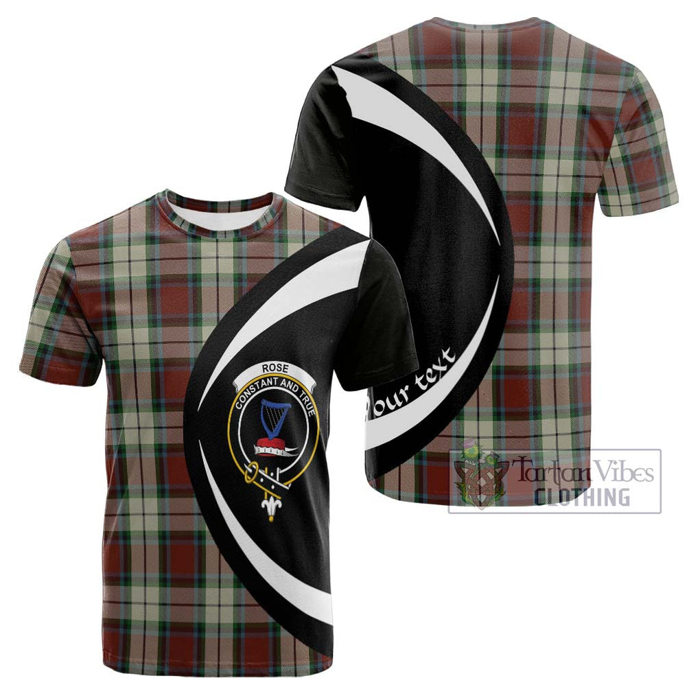 Tartan Vibes Clothing Rose White Dress Tartan Cotton T-shirt with Family Crest Circle Style