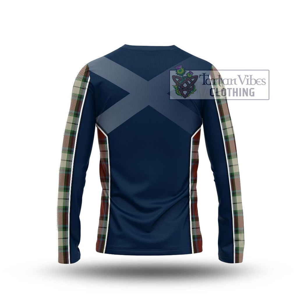 Rose White Dress Tartan Long Sleeve T-Shirt with Family Crest and Lion Rampant Vibes Sport Style - Tartan Vibes Clothing