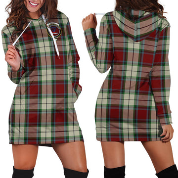 Rose White Dress Tartan Hoodie Dress with Family Crest