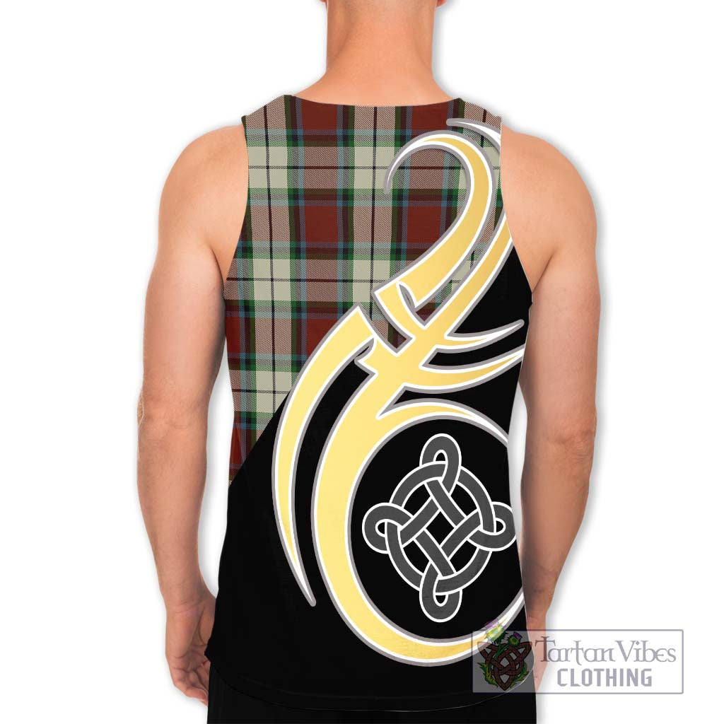 Rose White Dress Tartan Men's Tank Top with Family Crest and Celtic Symbol Style - Tartan Vibes Clothing