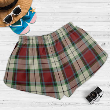 Rose White Dress Tartan Womens Shorts