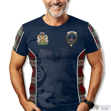Rose White Dress Tartan T-Shirt with Family Crest and Lion Rampant Vibes Sport Style