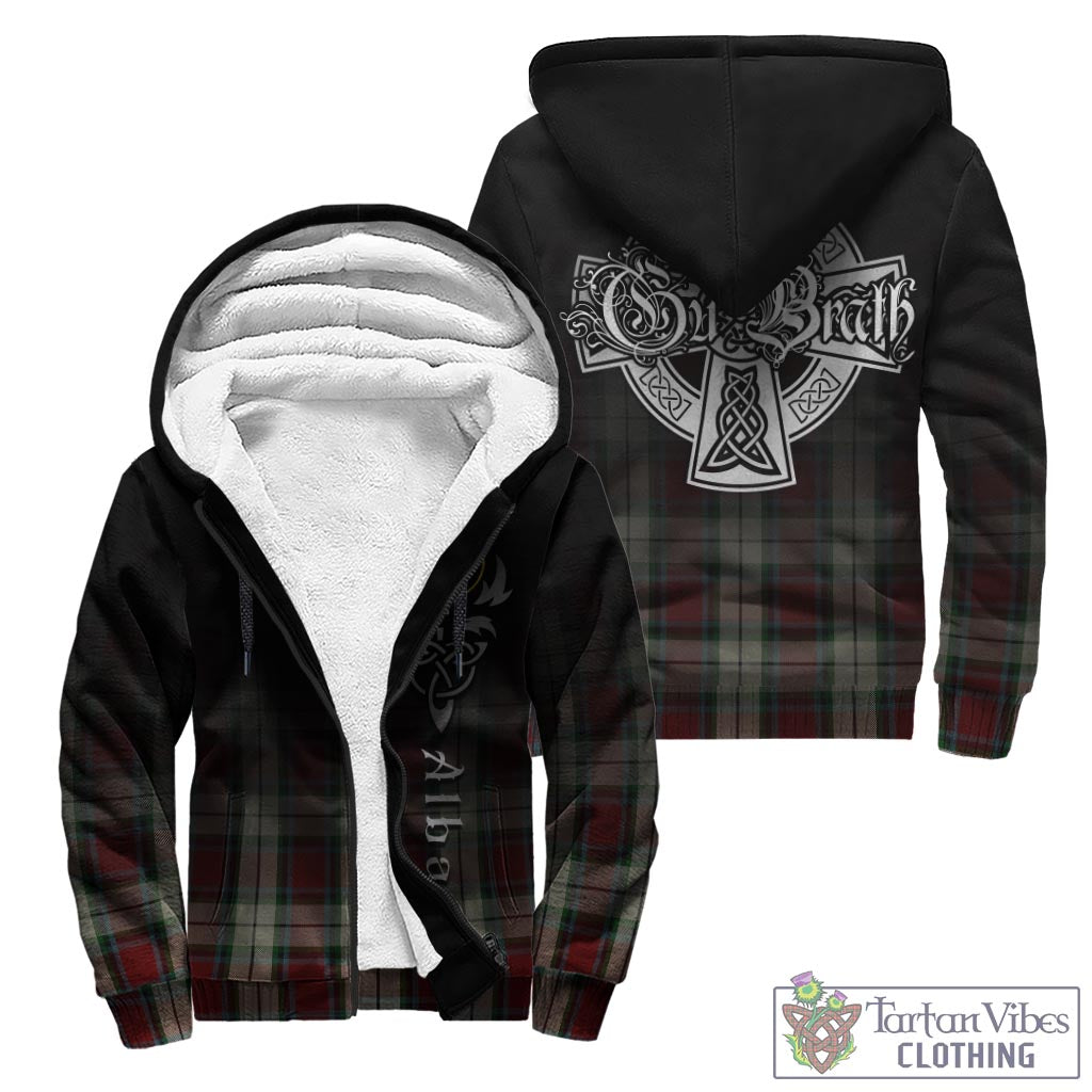 Tartan Vibes Clothing Rose White Dress Tartan Sherpa Hoodie Featuring Alba Gu Brath Family Crest Celtic Inspired