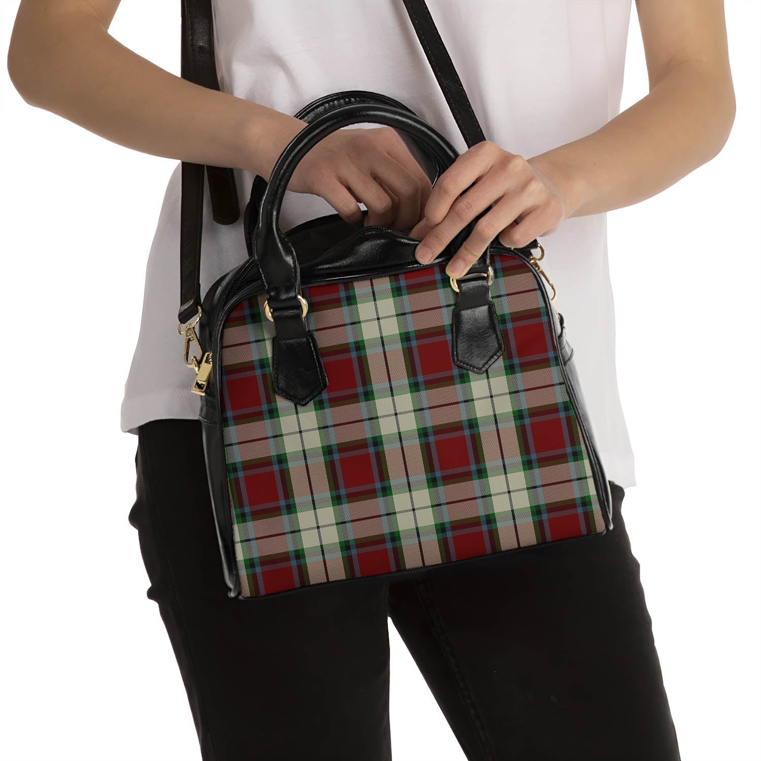 Rose White Dress Tartan Shoulder Handbags - Tartanvibesclothing