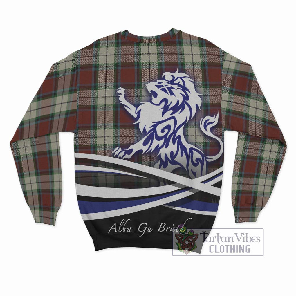 Rose White Dress Tartan Sweatshirt with Alba Gu Brath Regal Lion Emblem - Tartanvibesclothing Shop