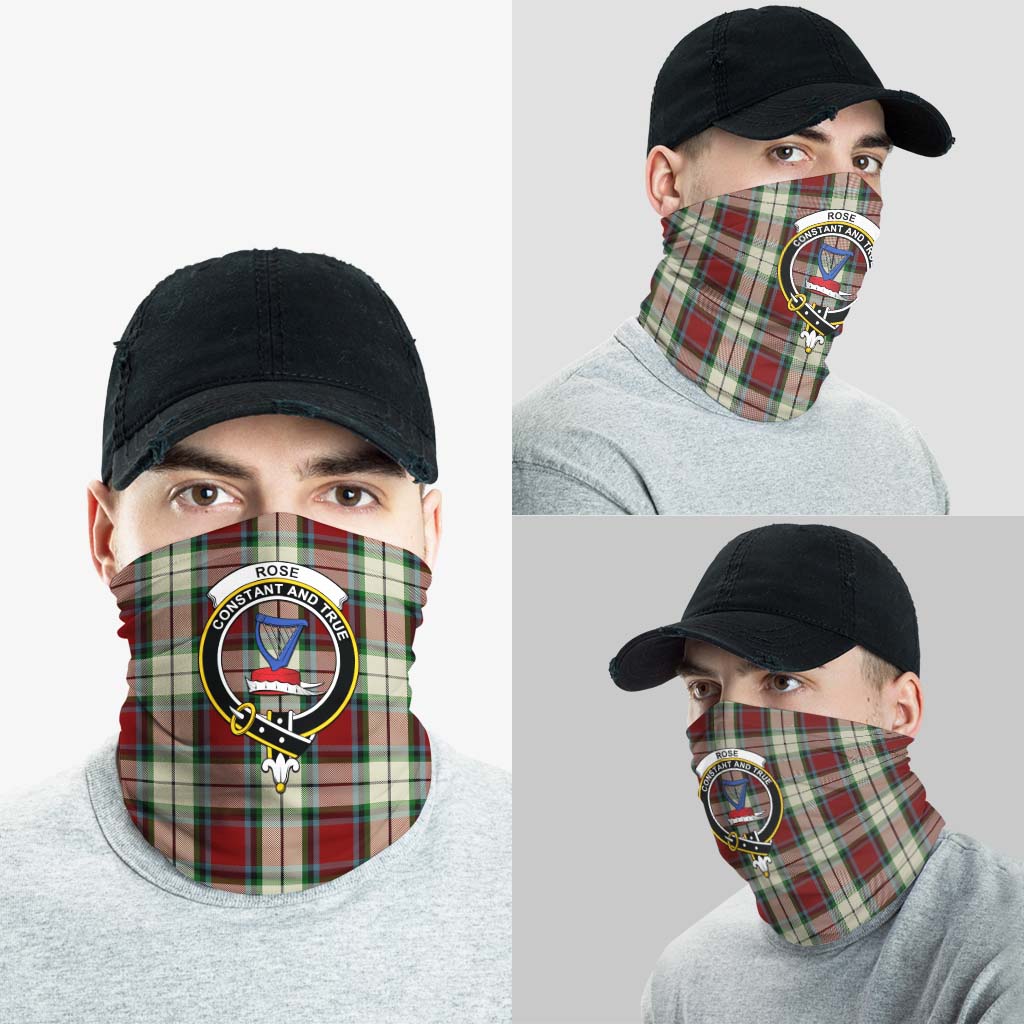 Rose White Dress Tartan Neck Gaiters, Tartan Bandanas, Tartan Head Band with Family Crest