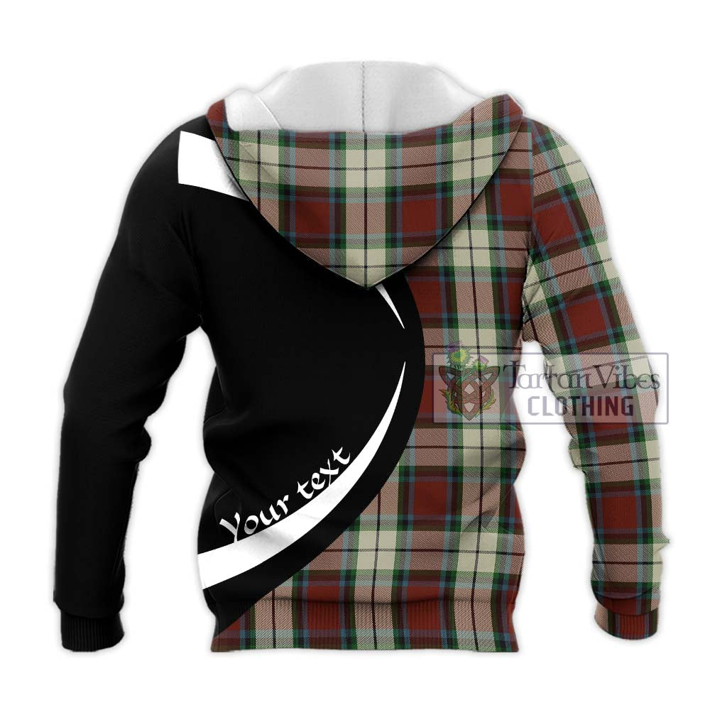 Rose White Dress Tartan Knitted Hoodie with Family Crest Circle Style - Tartan Vibes Clothing