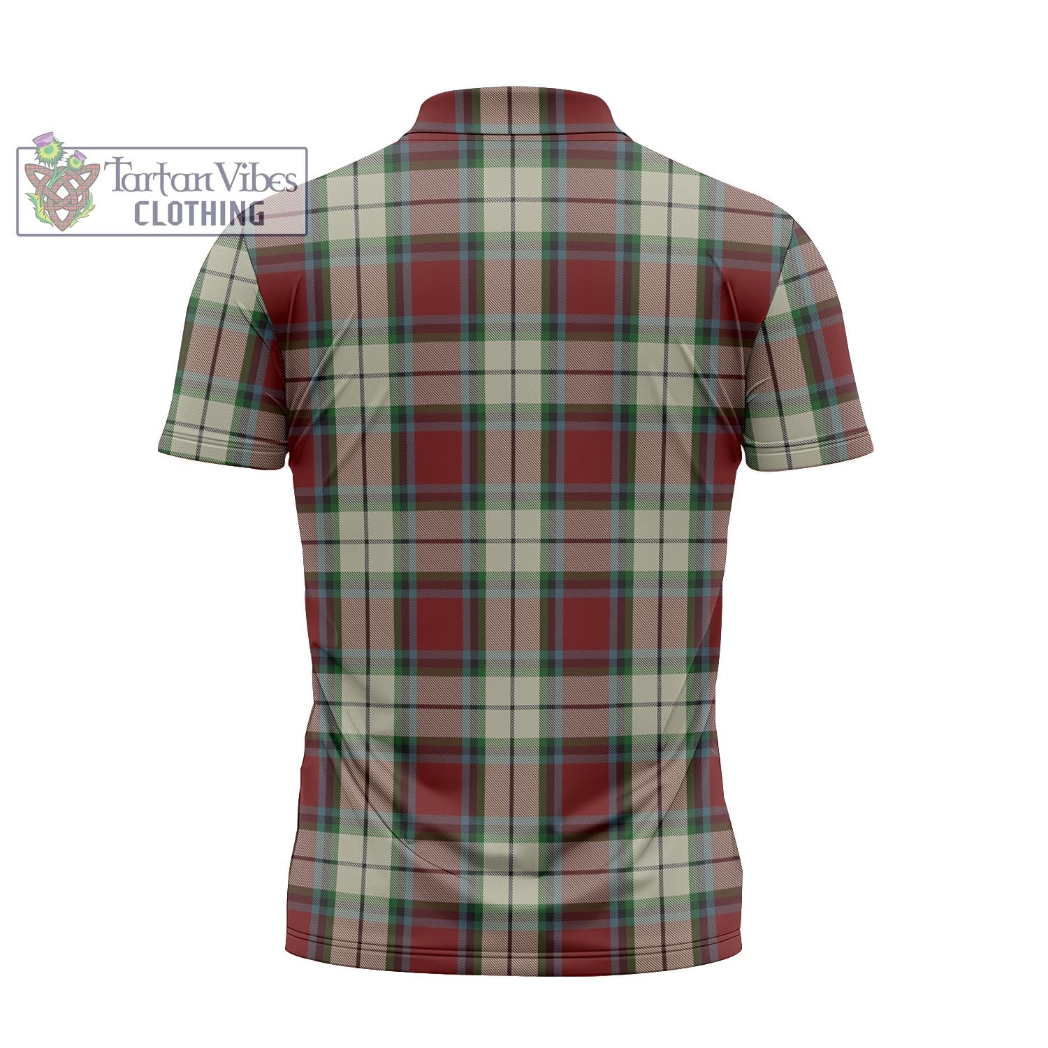 Tartan Vibes Clothing Rose White Dress Tartan Zipper Polo Shirt with Family Crest