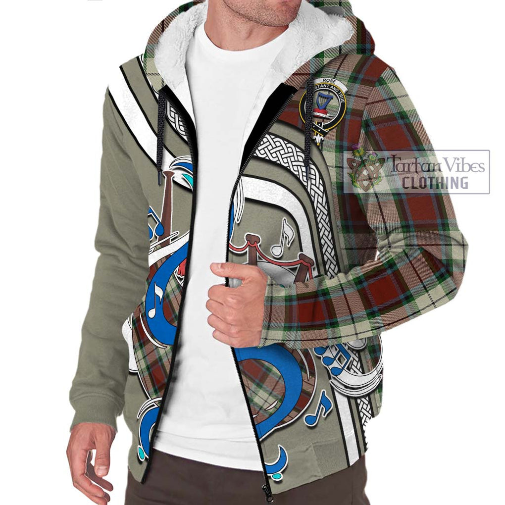 Rose White Dress Tartan Sherpa Hoodie with Epic Bagpipe Style Unisex - Tartanvibesclothing Shop