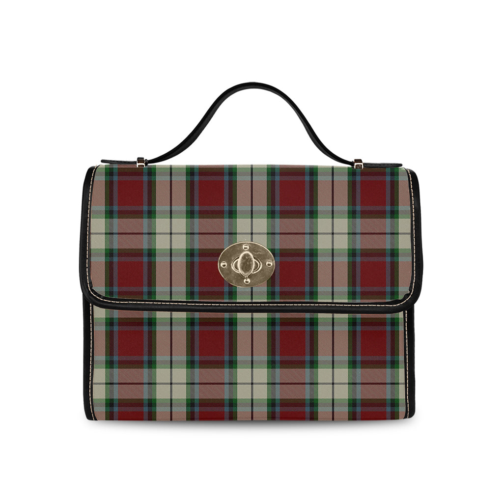 rose-white-dress-tartan-leather-strap-waterproof-canvas-bag