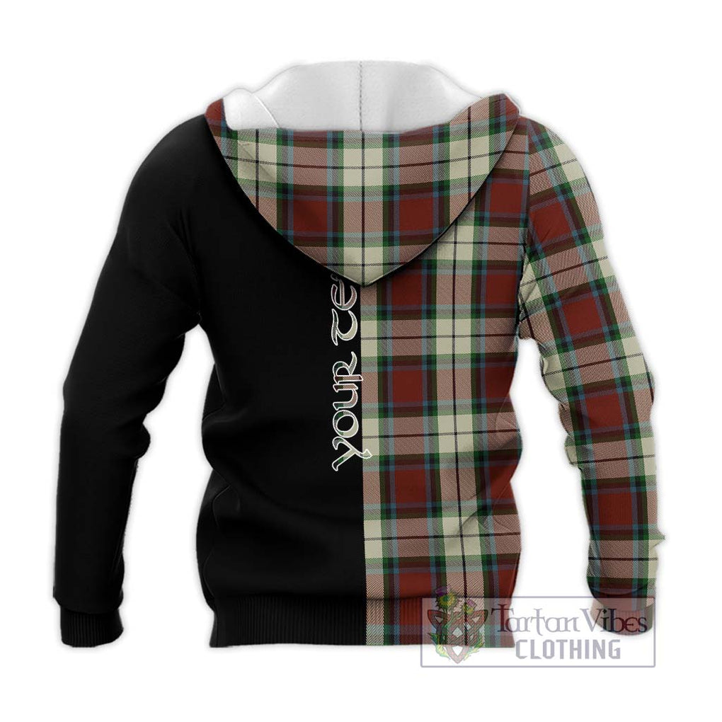 Rose White Dress Tartan Knitted Hoodie with Family Crest and Half Of Me Style - Tartanvibesclothing Shop