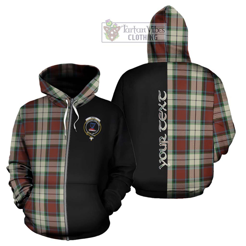 Rose White Dress Tartan Hoodie with Family Crest and Half Of Me Style - Tartanvibesclothing Shop