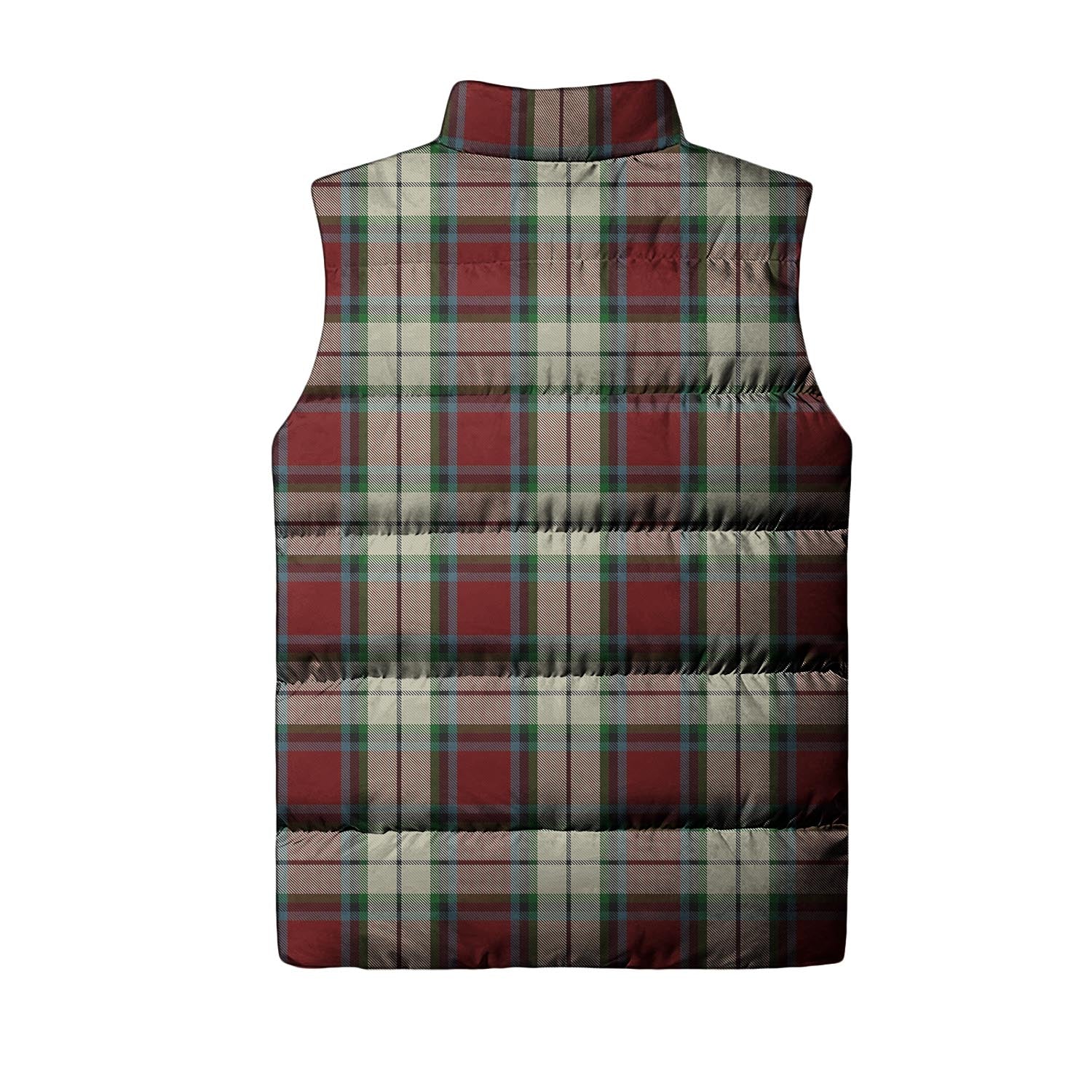 Rose White Dress Tartan Sleeveless Puffer Jacket with Family Crest - Tartanvibesclothing