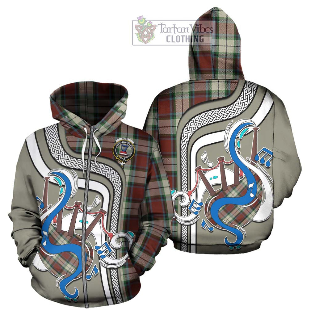 Rose White Dress Tartan Hoodie with Epic Bagpipe Style - Tartanvibesclothing Shop