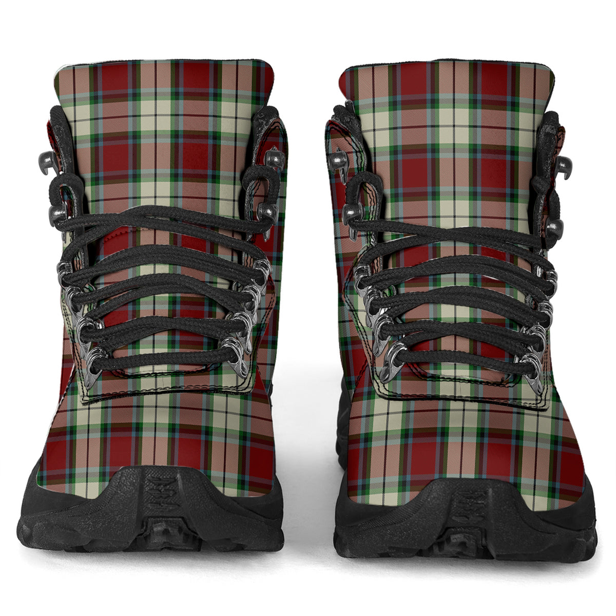 Rose White Dress Tartan Alpine Boots - Tartanvibesclothing