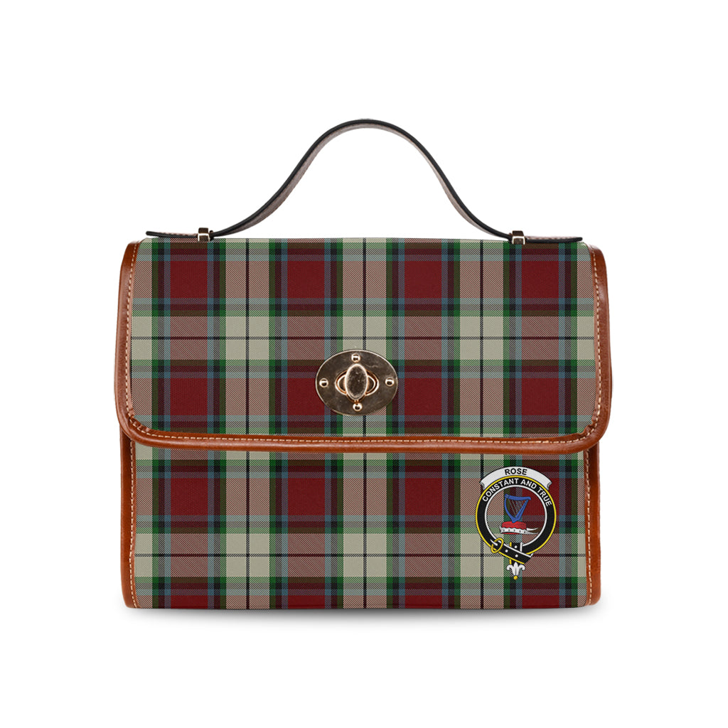 rose-white-dress-tartan-leather-strap-waterproof-canvas-bag-with-family-crest