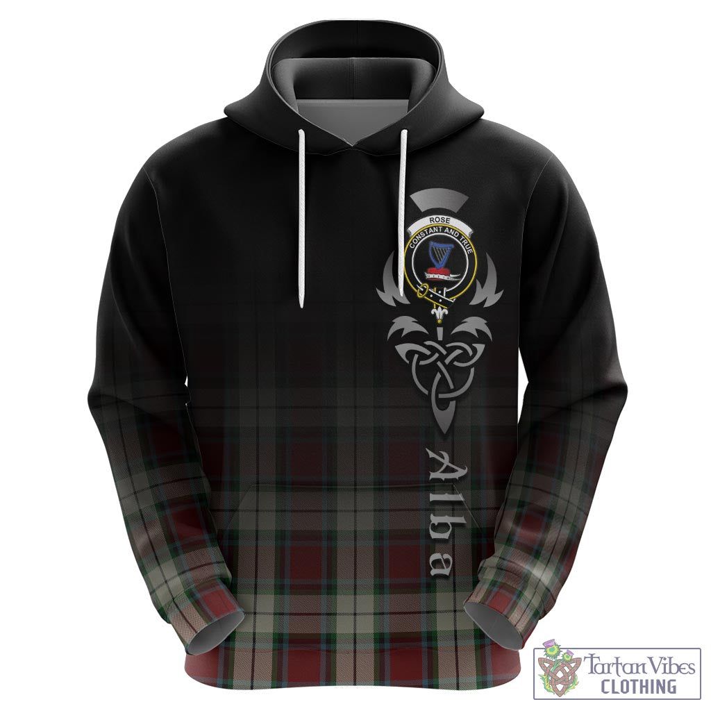 Tartan Vibes Clothing Rose White Dress Tartan Hoodie Featuring Alba Gu Brath Family Crest Celtic Inspired