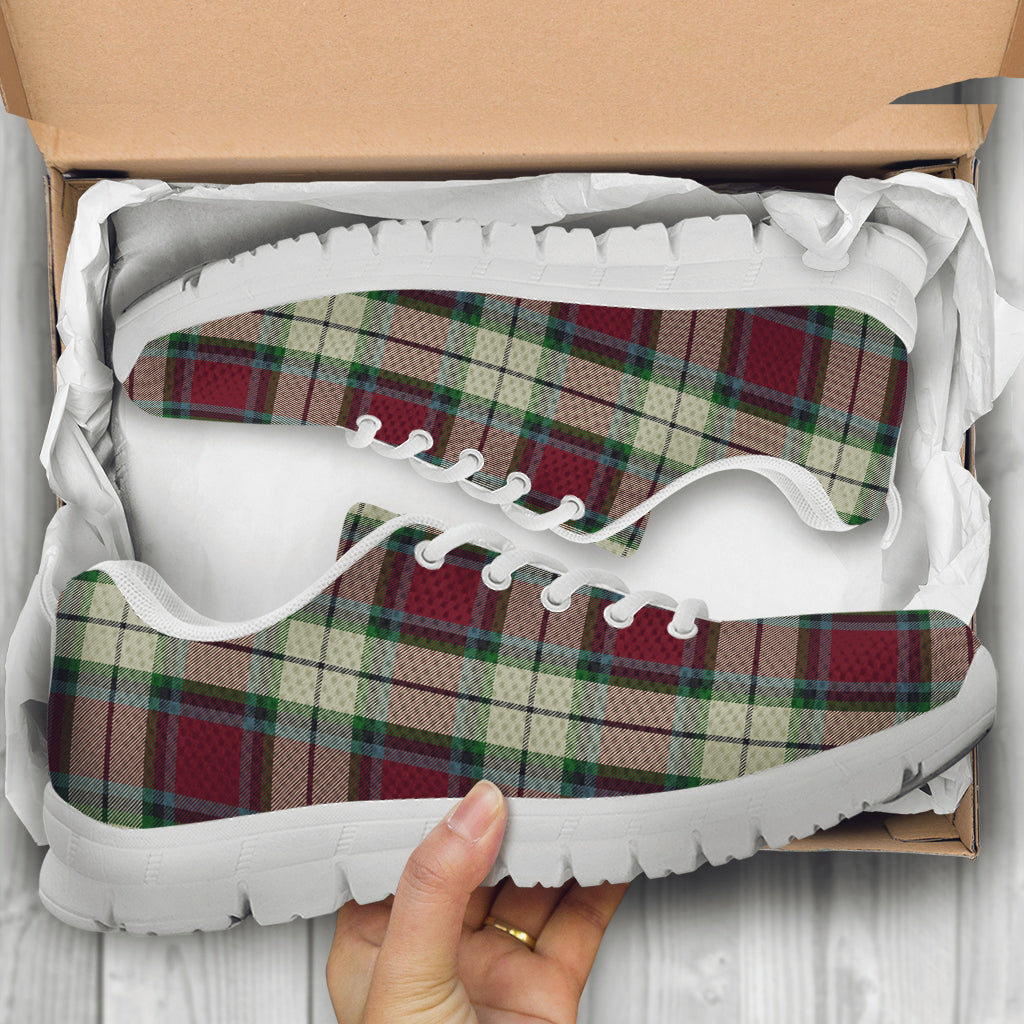 Rose White Dress Tartan Sneakers - Tartan Vibes Clothing