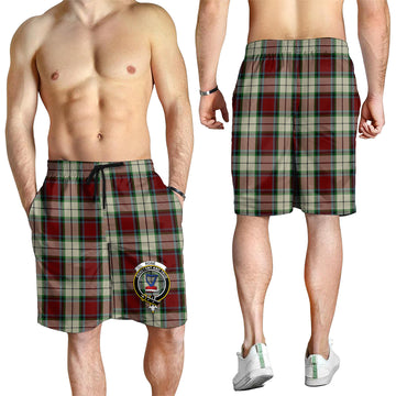 Rose White Dress Tartan Mens Shorts with Family Crest