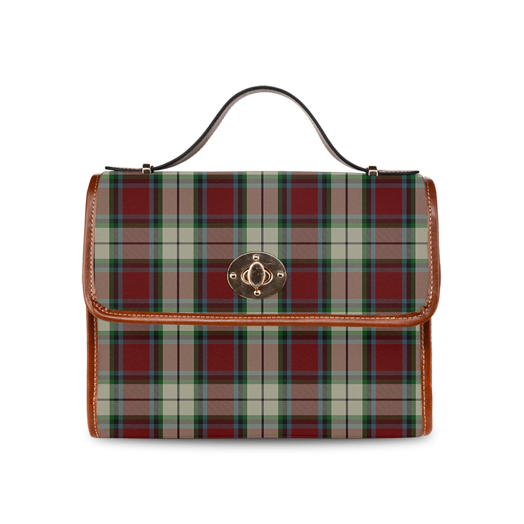 rose-white-dress-tartan-leather-strap-waterproof-canvas-bag