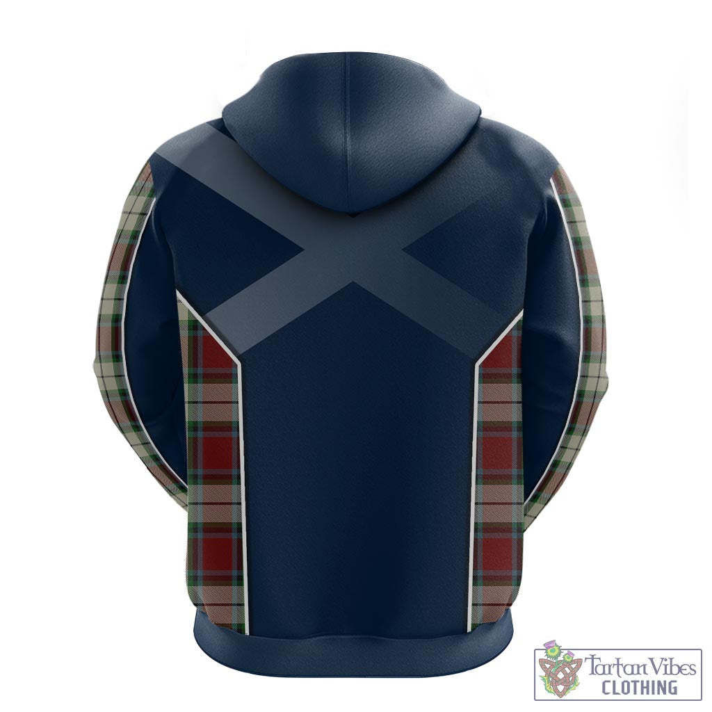 Tartan Vibes Clothing Rose White Dress Tartan Hoodie with Family Crest and Scottish Thistle Vibes Sport Style