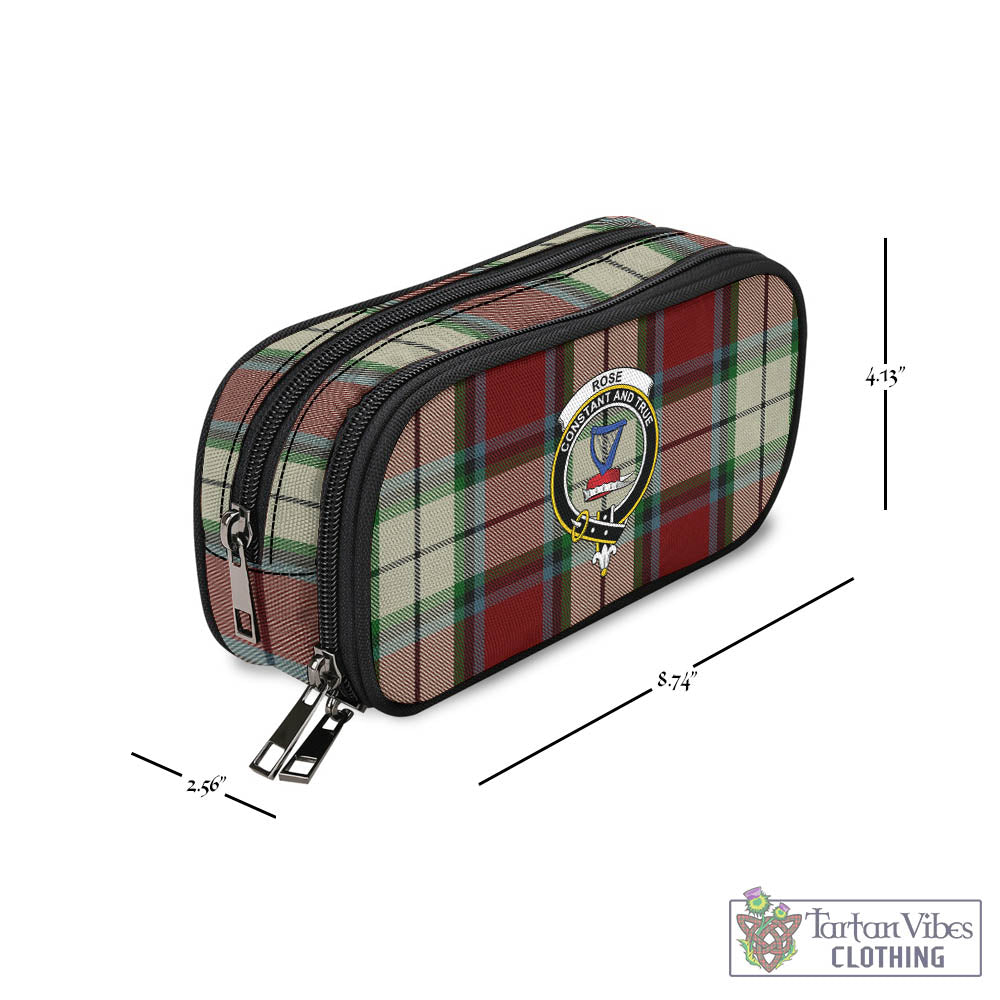 Tartan Vibes Clothing Rose White Dress Tartan Pen and Pencil Case with Family Crest