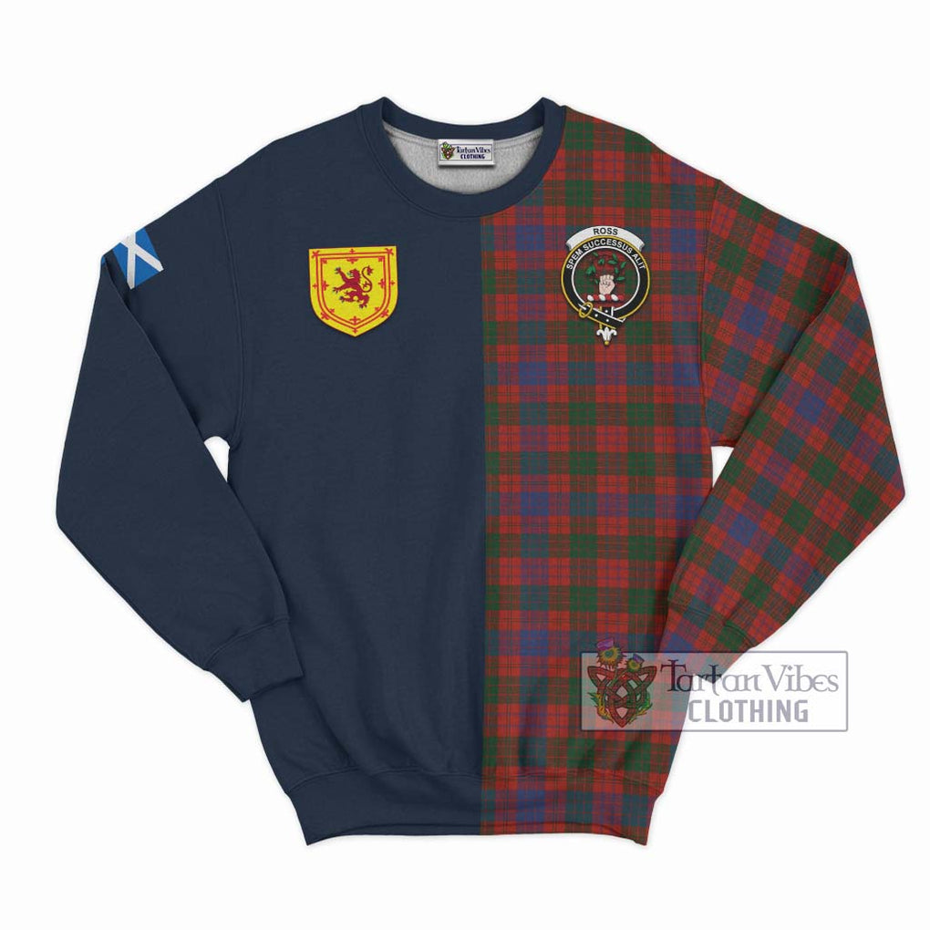 Tartan Vibes Clothing Ross Tartan Sweatshirt with Scottish Lion Royal Arm Half Style