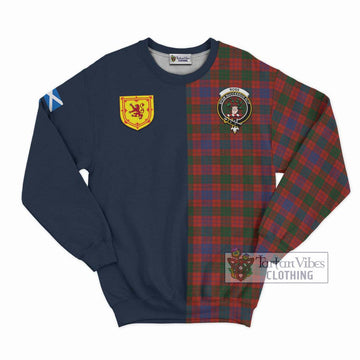 Ross Tartan Sweatshirt Alba with Scottish Lion Royal Arm Half Style