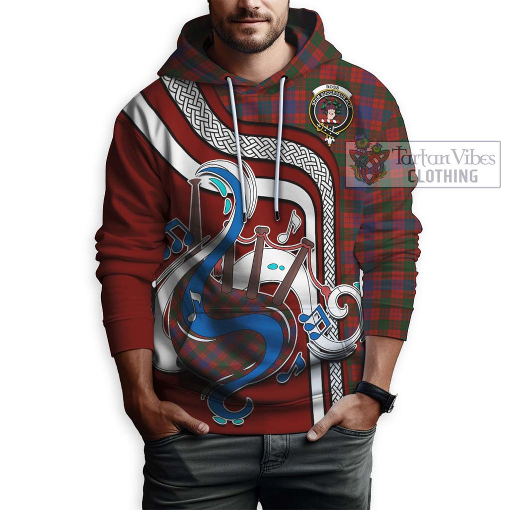 Ross Tartan Hoodie with Epic Bagpipe Style Zip Hoodie - Tartanvibesclothing Shop