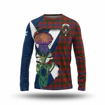 Ross Tartan Family Crest Long Sleeve T-Shirt Scottish Thistle Celtic Inspired Unisex - Tartan Vibes Clothing