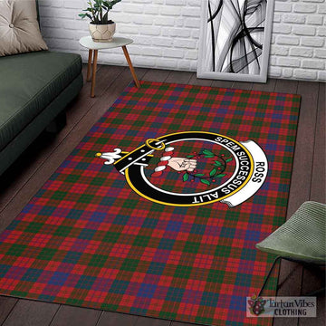 Ross Tartan Area Rug with Family Crest
