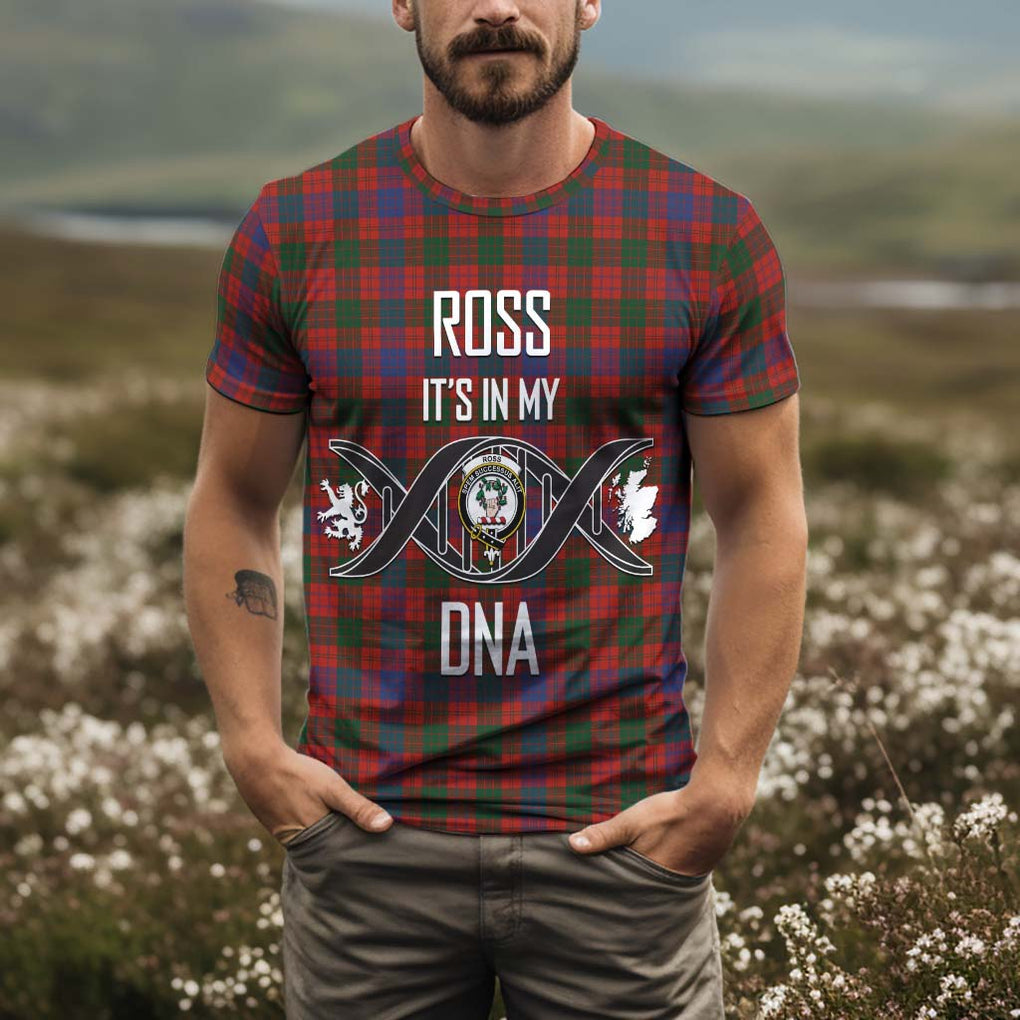 Ross Tartan T-Shirt with Family Crest DNA In Me Style Kid's Shirt - Tartan Vibes Clothing