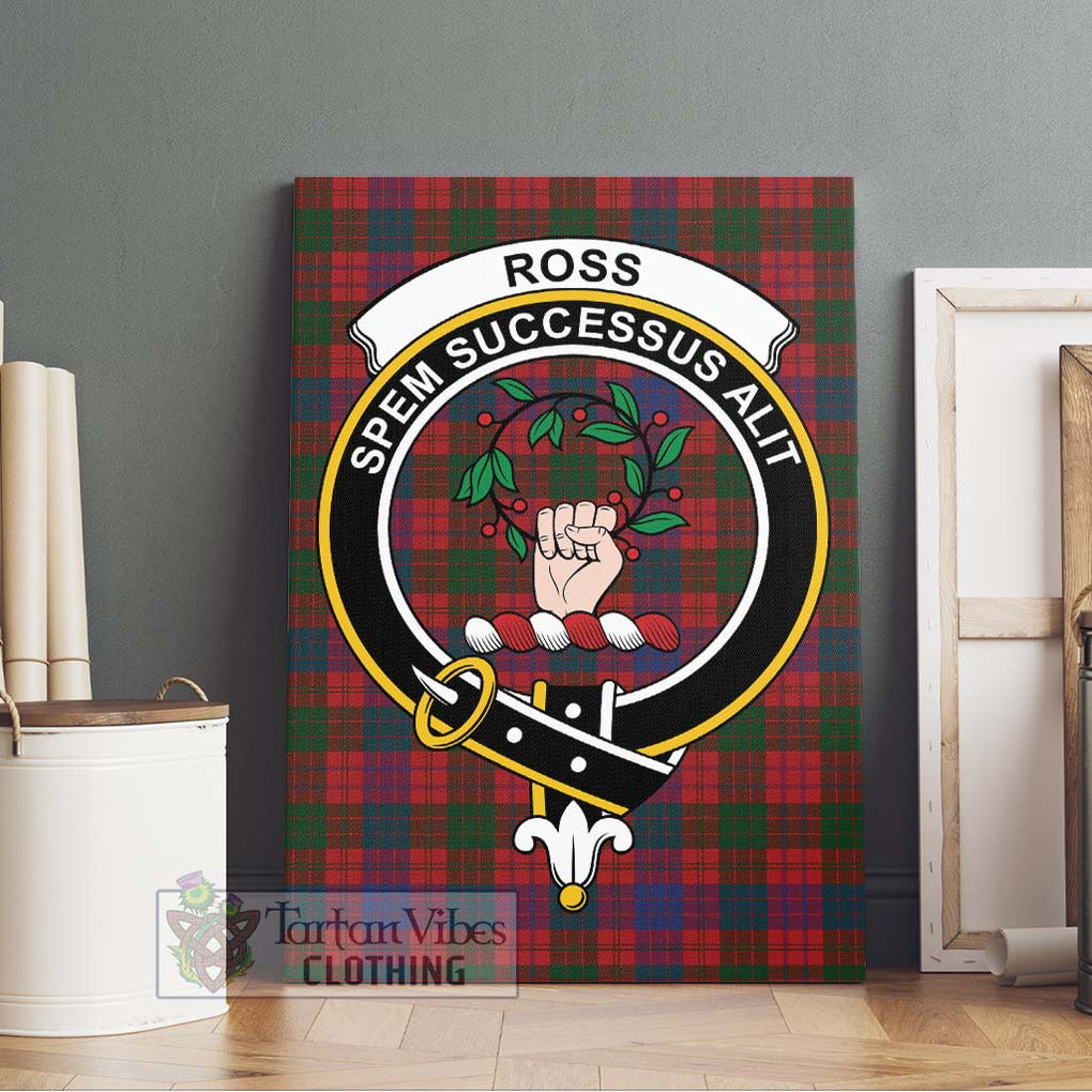 Ross Tartan Canvas Print Wall Art with Family Crest Without Frame - Tartan Vibes Clothing