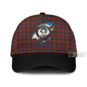 Ross Tartan Classic Cap with Family Crest In Me Style