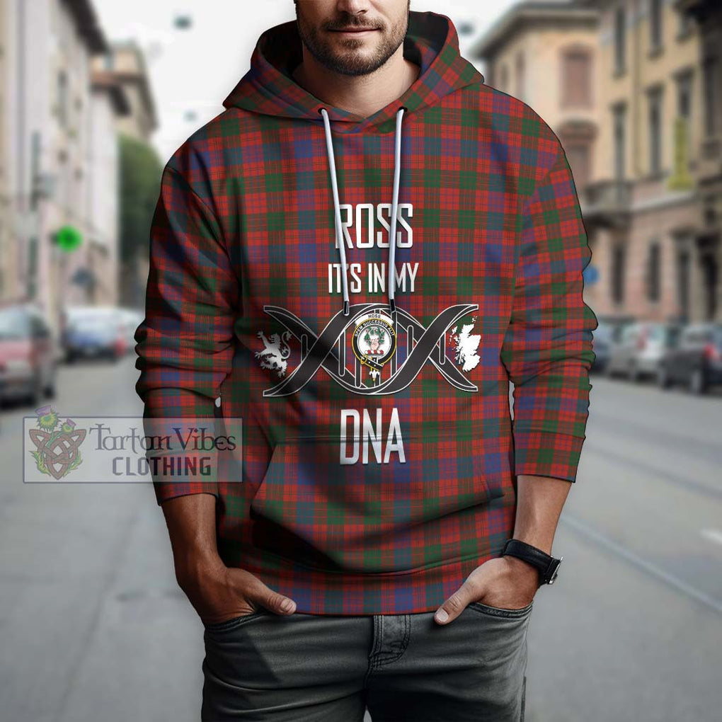 Ross Tartan Hoodie with Family Crest DNA In Me Style Pullover Hoodie - Tartanvibesclothing Shop