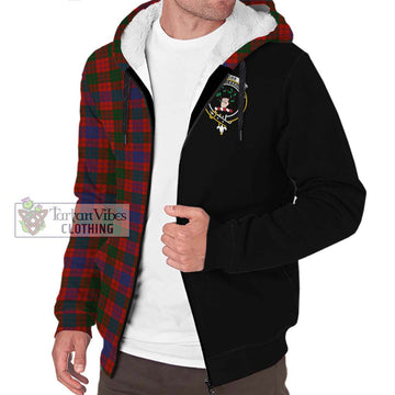 Ross Tartan Sherpa Hoodie with Family Crest and Half Of Me Style