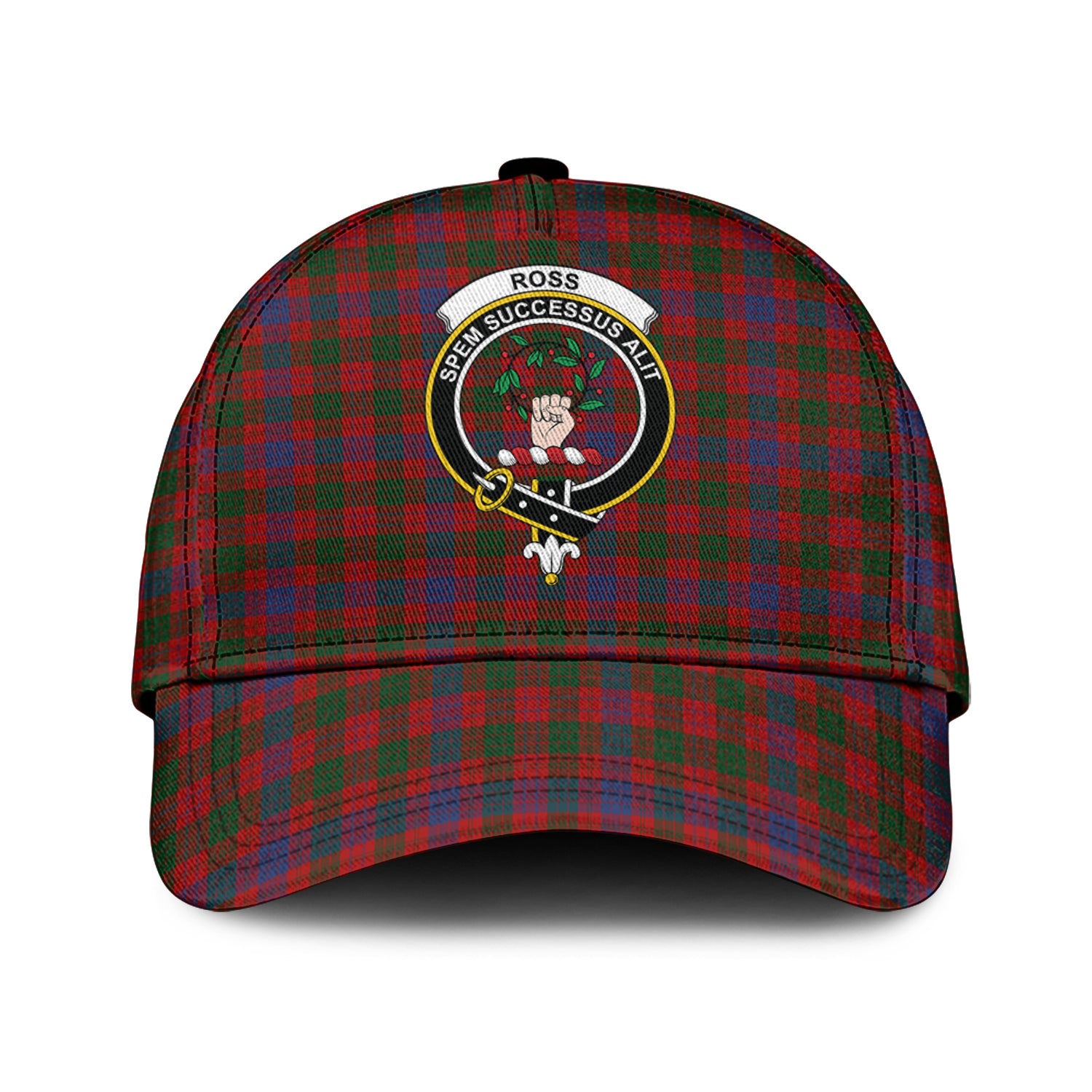 Ross Tartan Classic Cap with Family Crest Classic Cap Universal Fit - Tartan Vibes Clothing