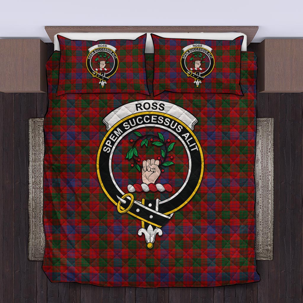 Ross Tartan Quilt Bed Set with Family Crest Twin - Tartan Vibes Clothing