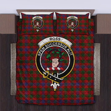 Ross Tartan Quilt Bed Set with Family Crest