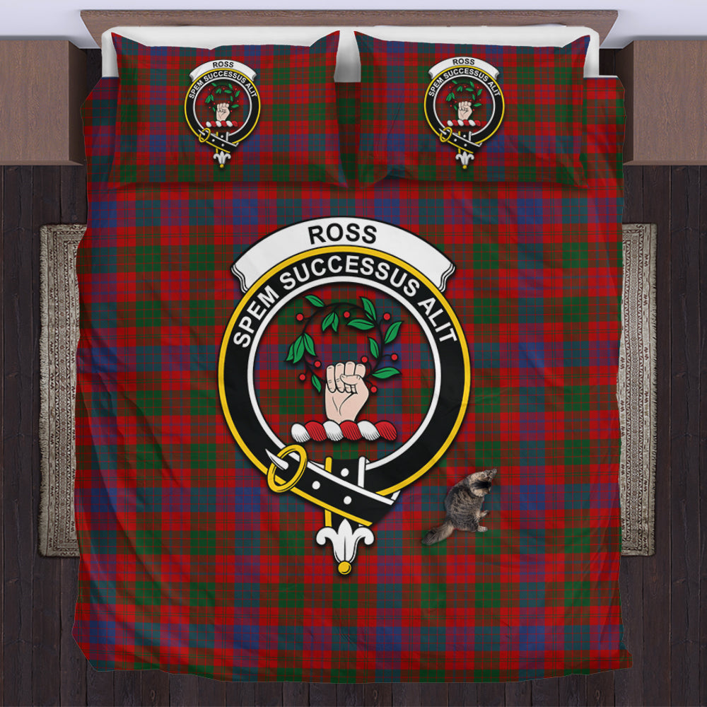 Ross Tartan Bedding Set with Family Crest US Bedding Set - Tartan Vibes Clothing