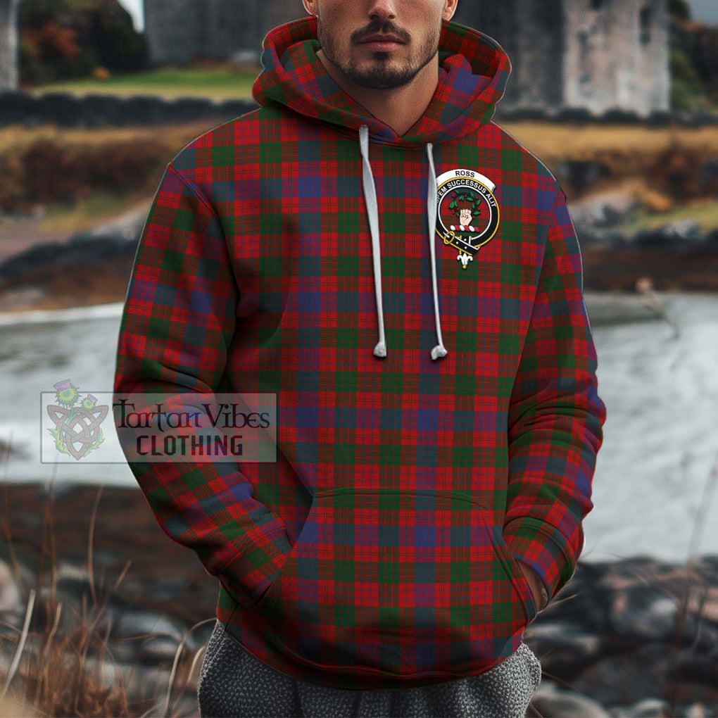 Ross Tartan Cotton Hoodie with Family Crest Pullover Hoodie XS - Tartan Vibes Clothing