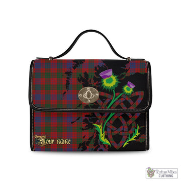 Ross Tartan Waterproof Canvas Bag with Scotland Map and Thistle Celtic Accents