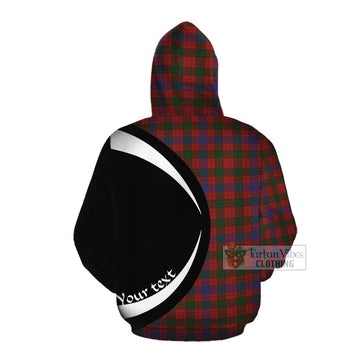 Ross Tartan Cotton Hoodie with Family Crest Circle Style